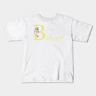 Yellow Floral Bridesmail illustration Kids T-Shirt